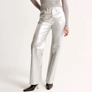 Abercrombie & Fitch Silver High Rise 90s Relaxed Jeans
